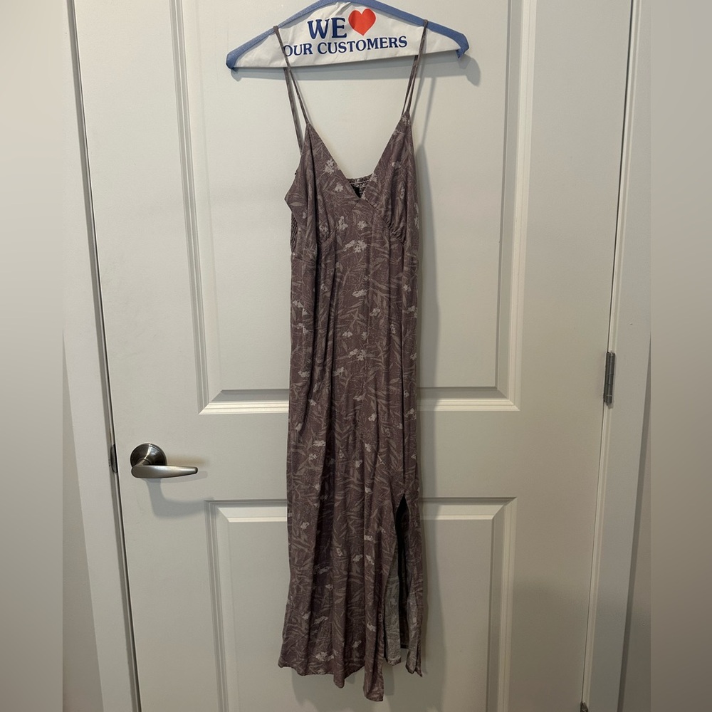 Final Touch Taupe Floral Slip Maxi Dress
